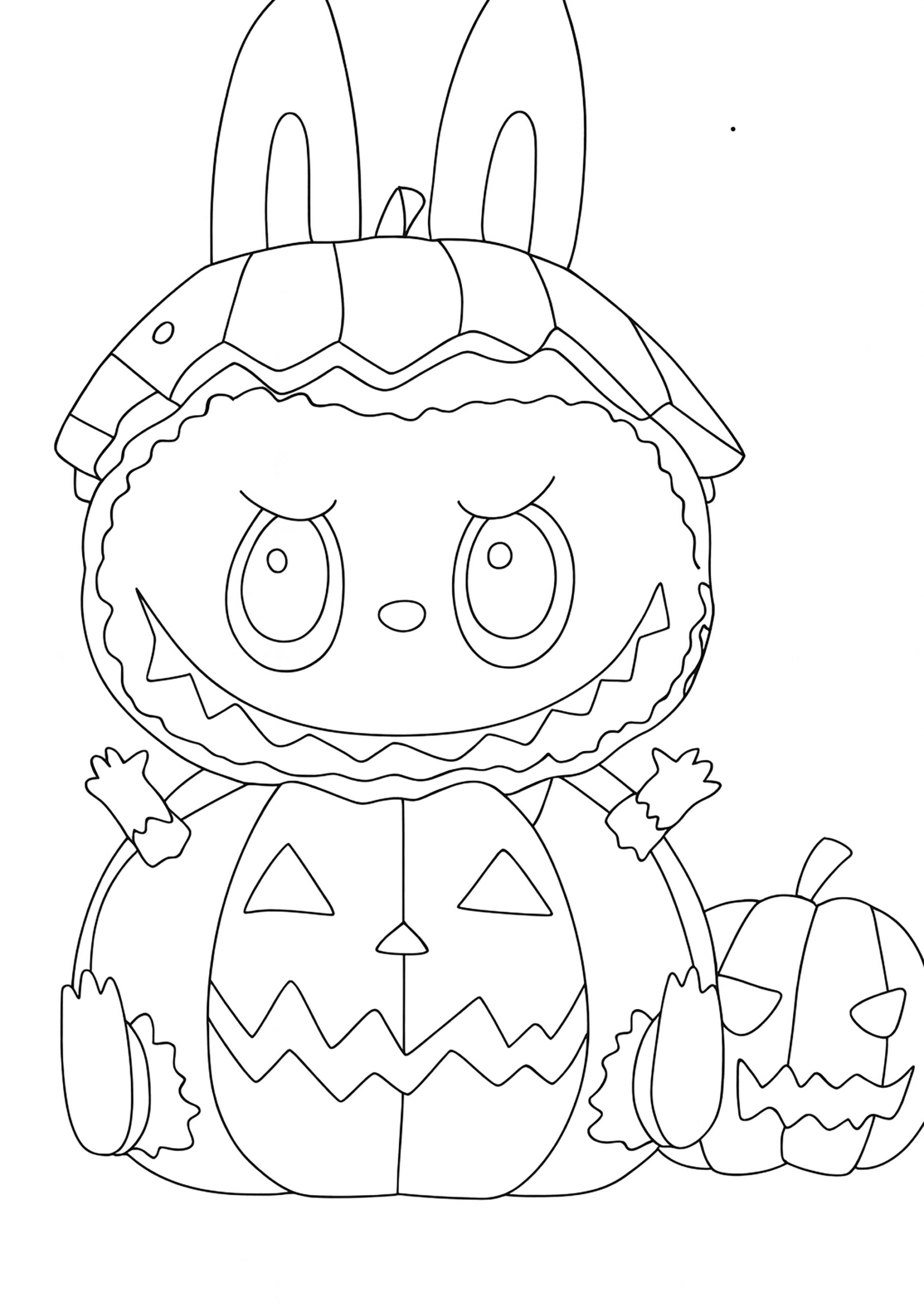 Labubu Halloween Labubu Coloring Pages Labubu Halloween Labubu Coloring Pages