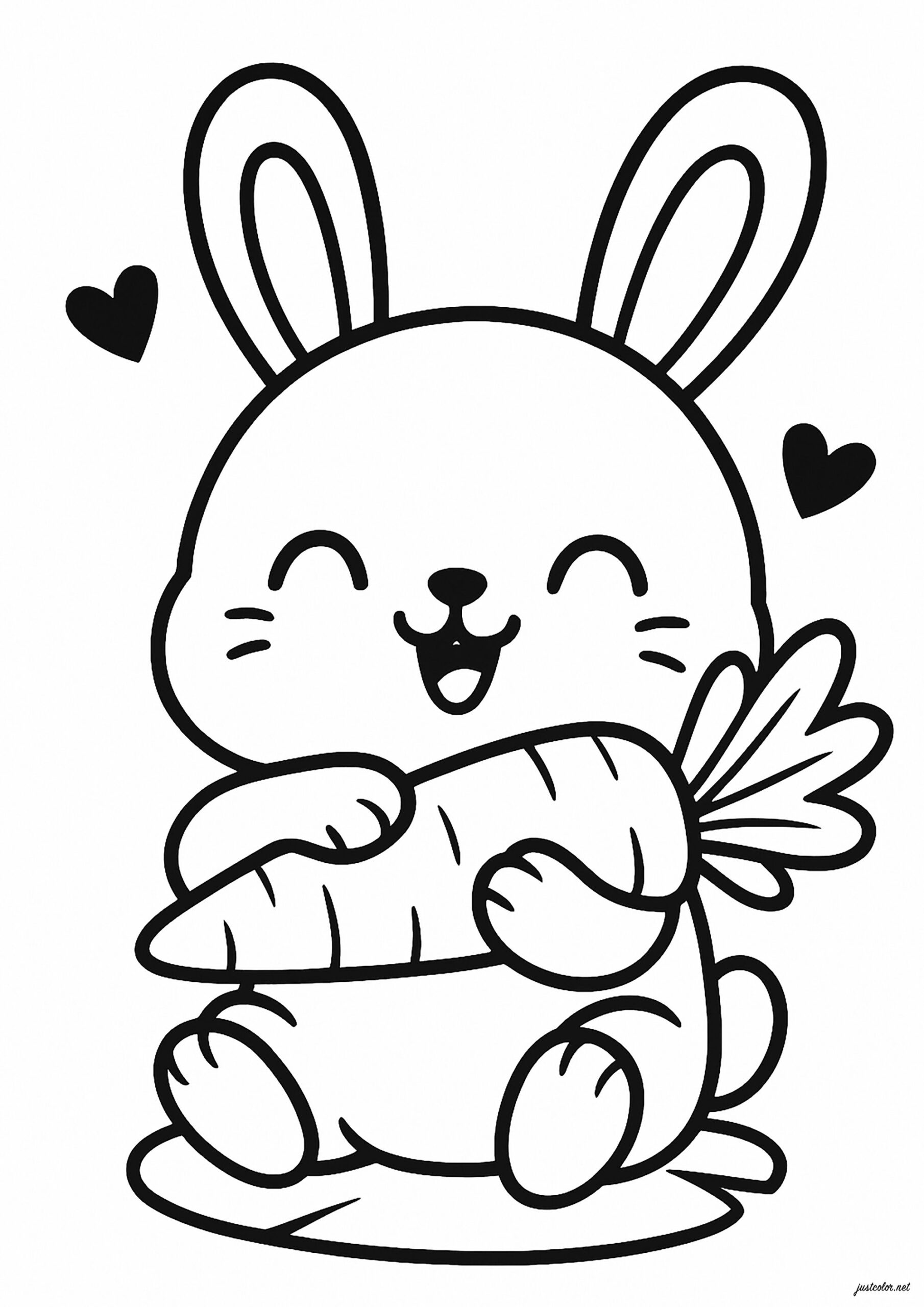 Little Rabbit And His Carrot Rabbit Bunny Coloring Pages Little Rabbit And His Carrot Rabbit Bunny Coloring Pages