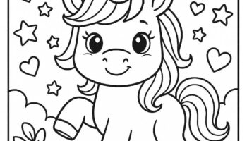 Magical Unicorn Coloring Page Rainbow Activity For Kids instant Download Etsy