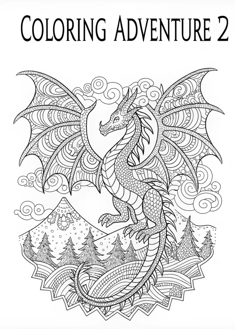 Majestic Dragon Coloring Adventure Coloring Page Free Printable Majestic Dragon Coloring Adventure Coloring Page Free Printable