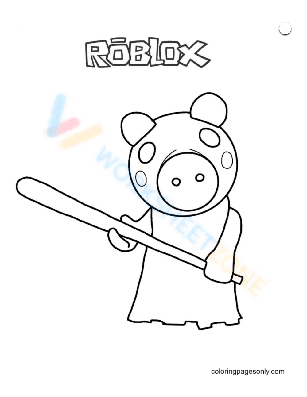 Memory Piggy Coloring Page Roblox Worksheet Memory Piggy Coloring Page Roblox Worksheet