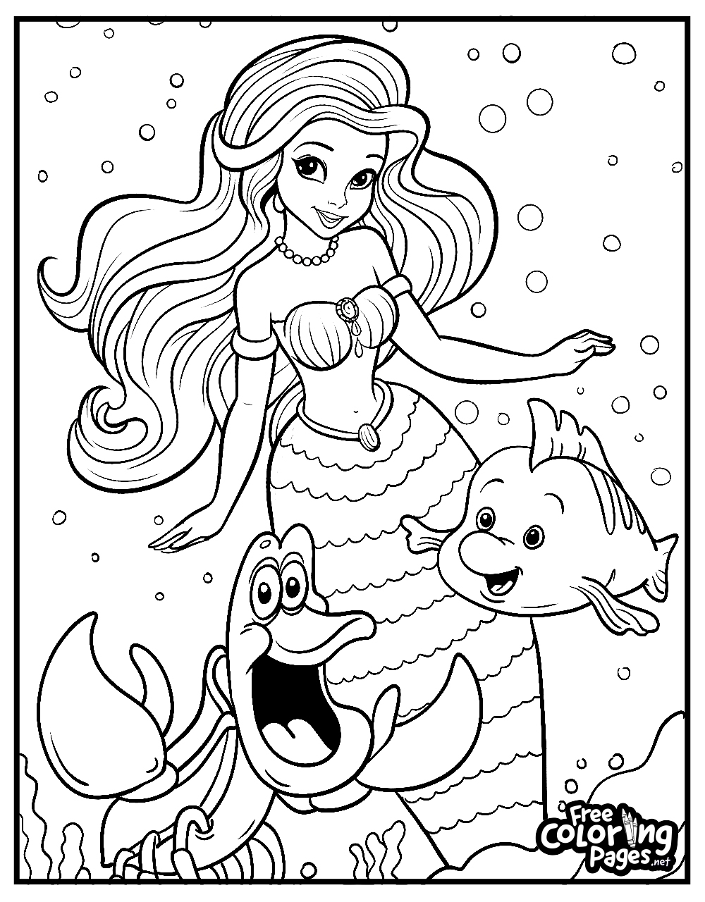Mermaid Coloring Pages Ariel Coloring Pages FreeColoringPages Mermaid Coloring Pages Ariel Coloring Pages FreeColoringPages