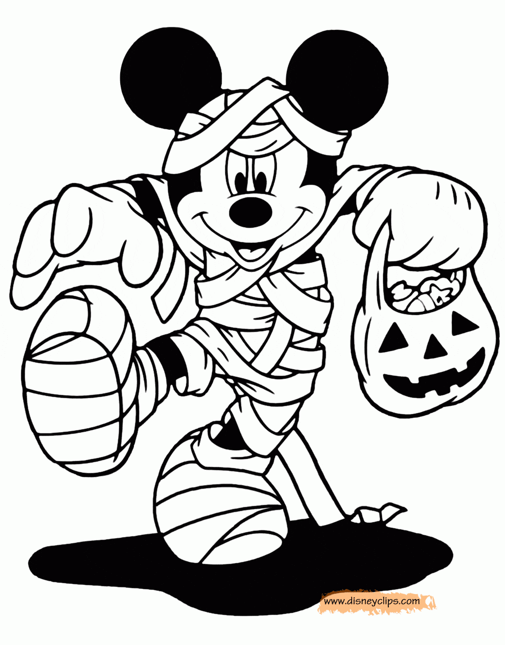 halloween disney characters coloring pages