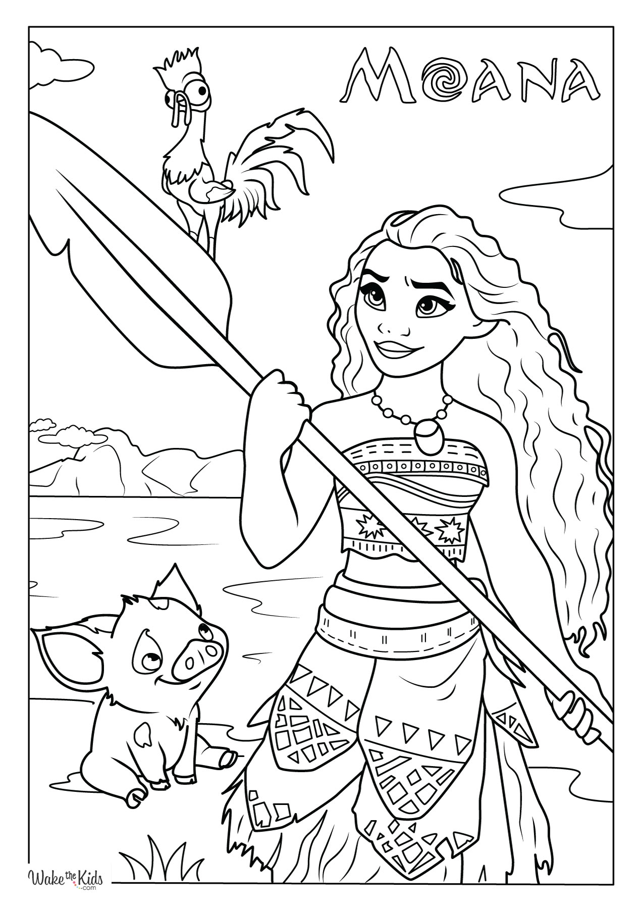 moana characters coloring pages