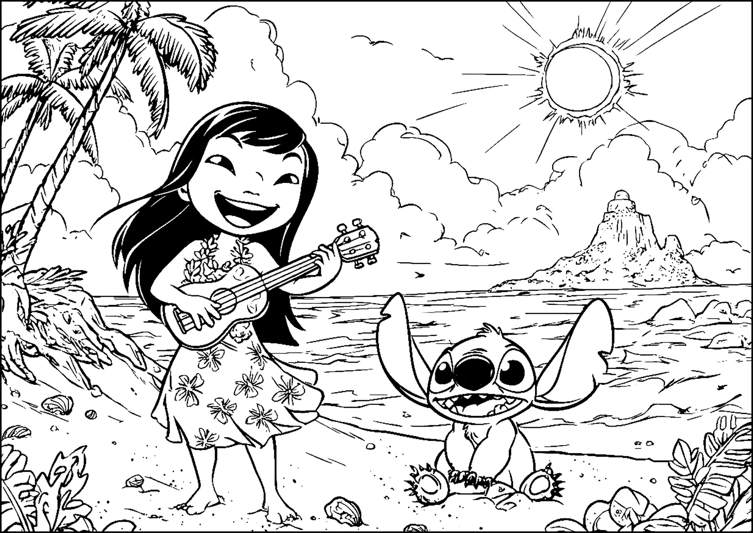 stitch character coloring pages