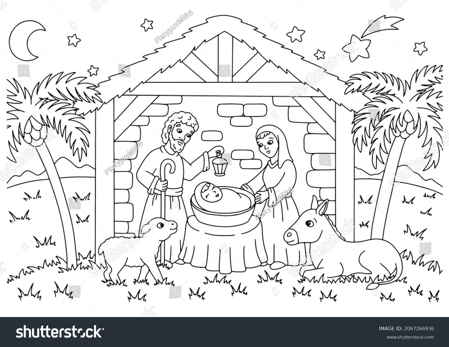nativity characters coloring pages
