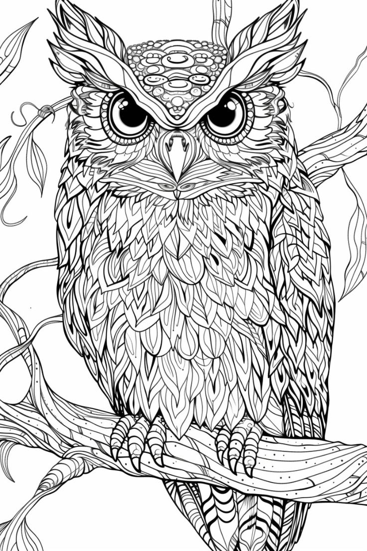 Owl Coloring Page For Adults Free Printable 