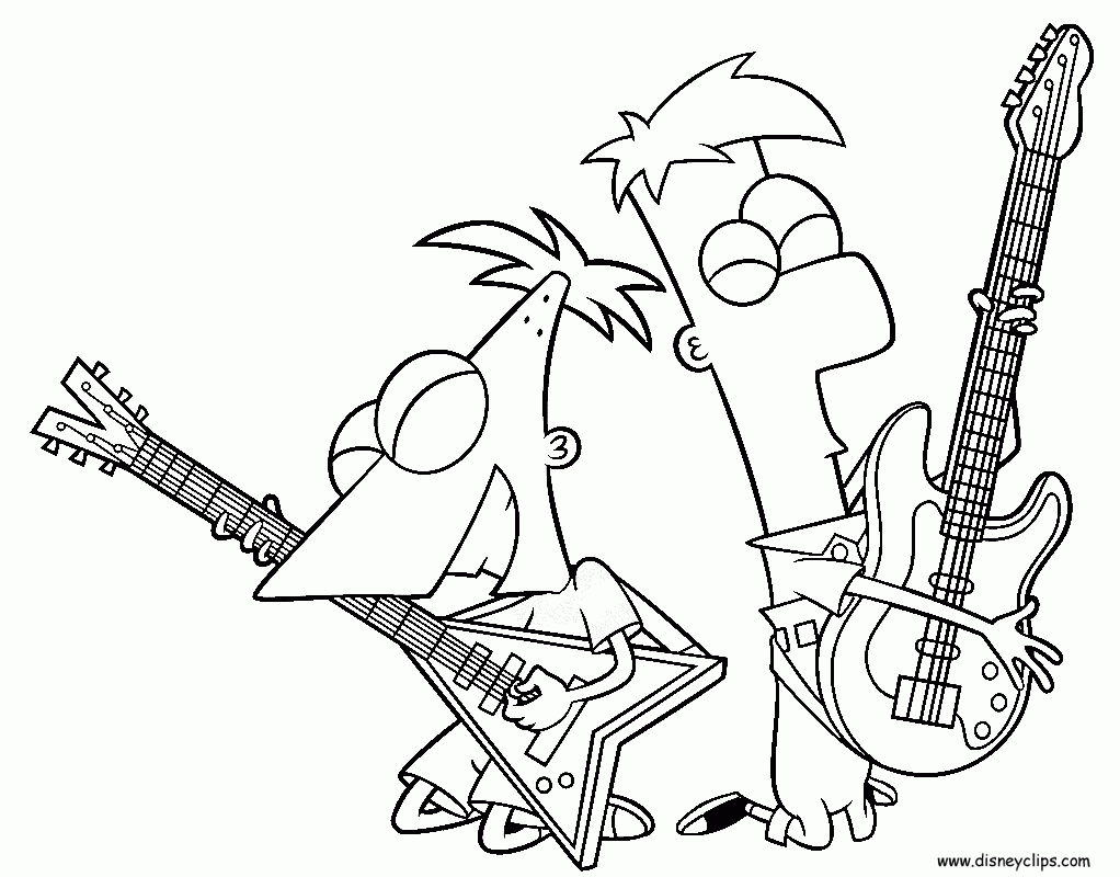 phineas and ferb characters coloring pages
