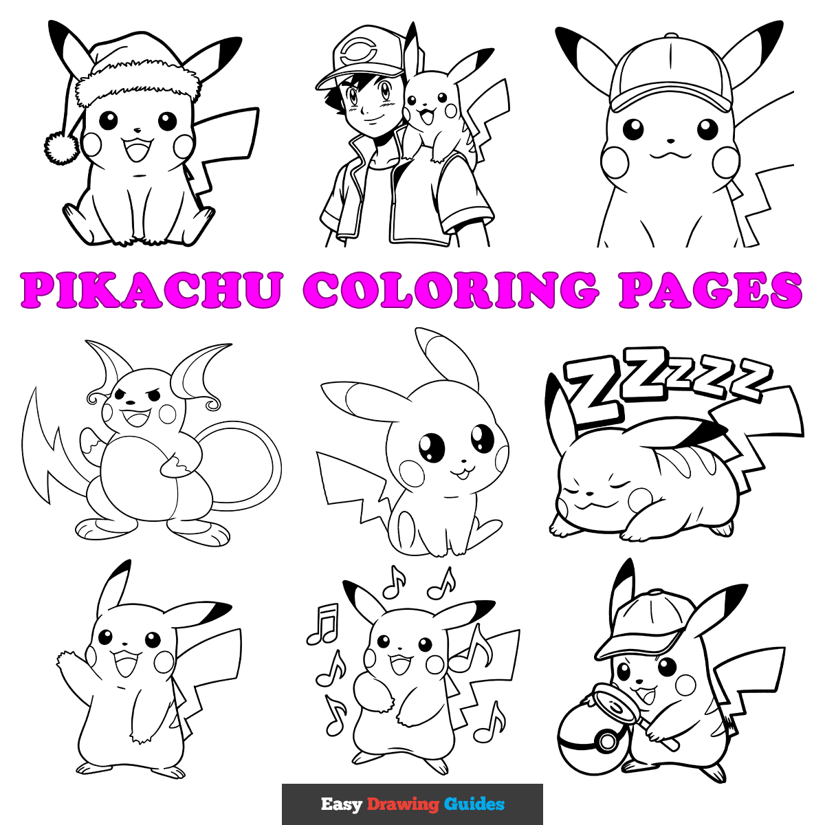 Pikachu Coloring Pages For Kids 16 Printable Sheets Pikachu Coloring Pages For Kids 16 Printable Sheets