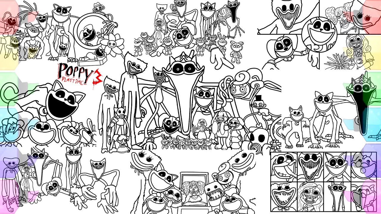 poppy playtime coloring pages all characters poppy playtime coloring pages all characters