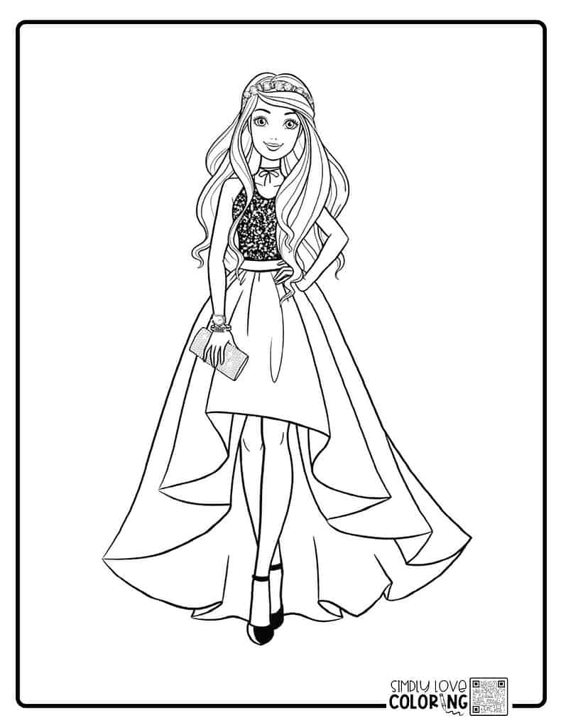 Printable Princess Barbie Barbie 124 Barbie Coloring Pages Free PDF Printables Simply Love Coloring