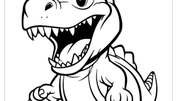 Printable T Rex Coloring Pages For Early Learners PK 2