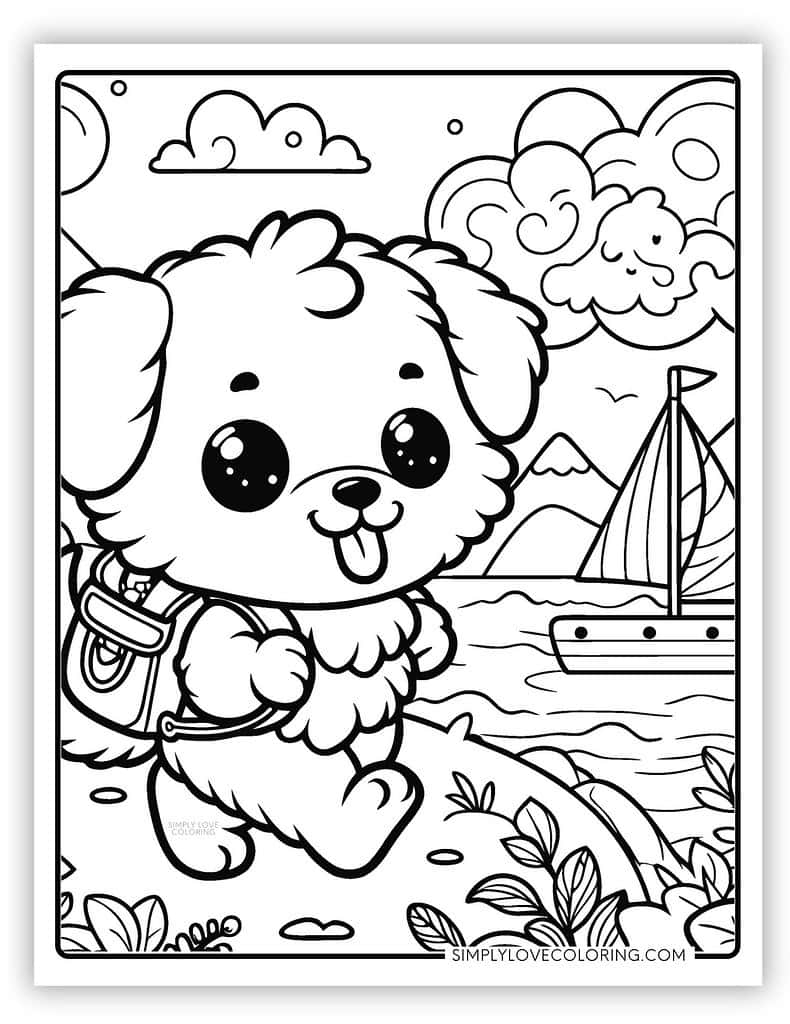 printable coloring pages of puppies