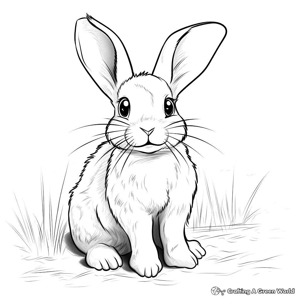 Realistic Rabbit Coloring Pages Free Printable 