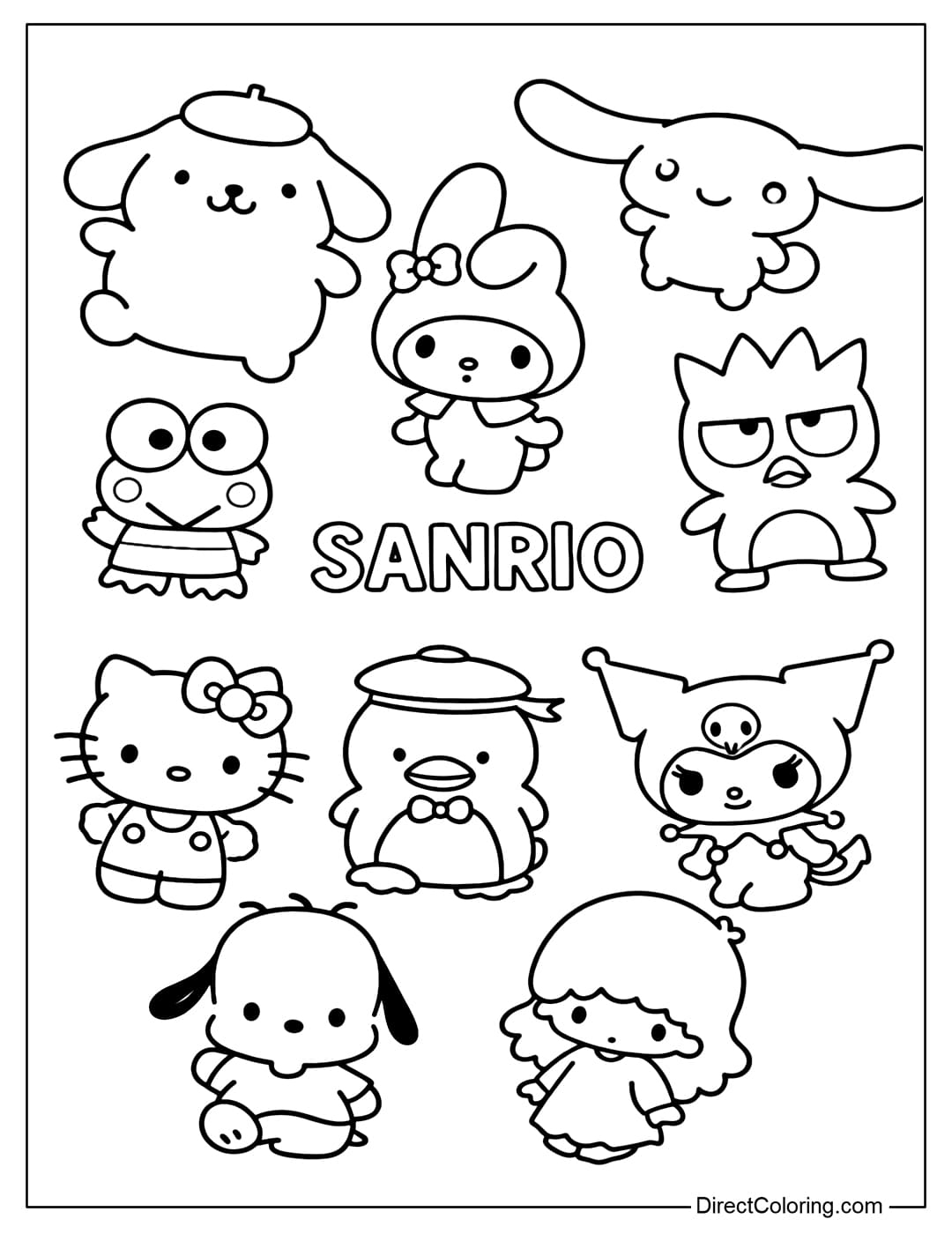 Sanrio Coloring Pages Free PDF To Download And Print Sanrio Coloring Pages Free PDF To Download And Print