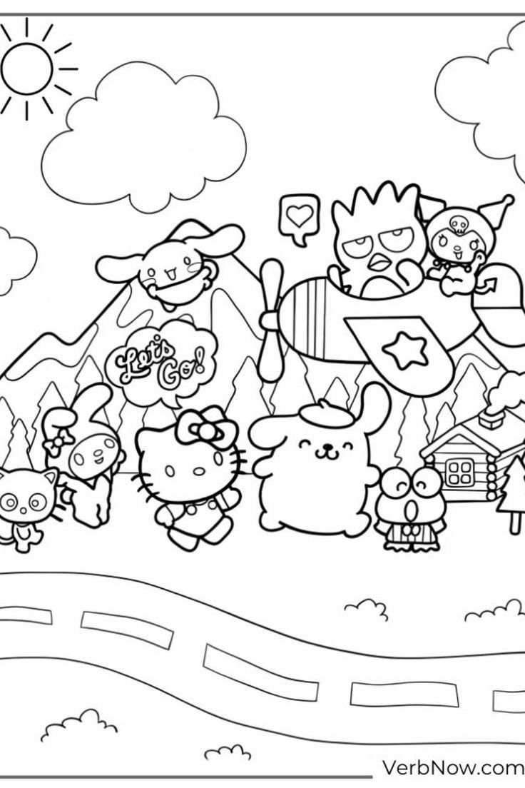 Sanrio Friendship Free PDF Printable Coloring Pages