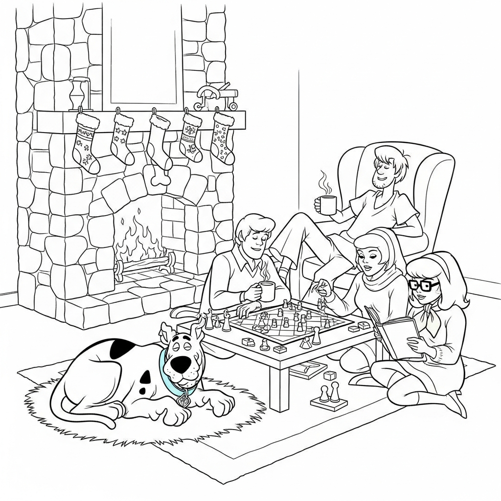 Scooby Doo Cozy Christmas Evening Coloring app Scooby Doo Cozy Christmas Evening Coloring app
