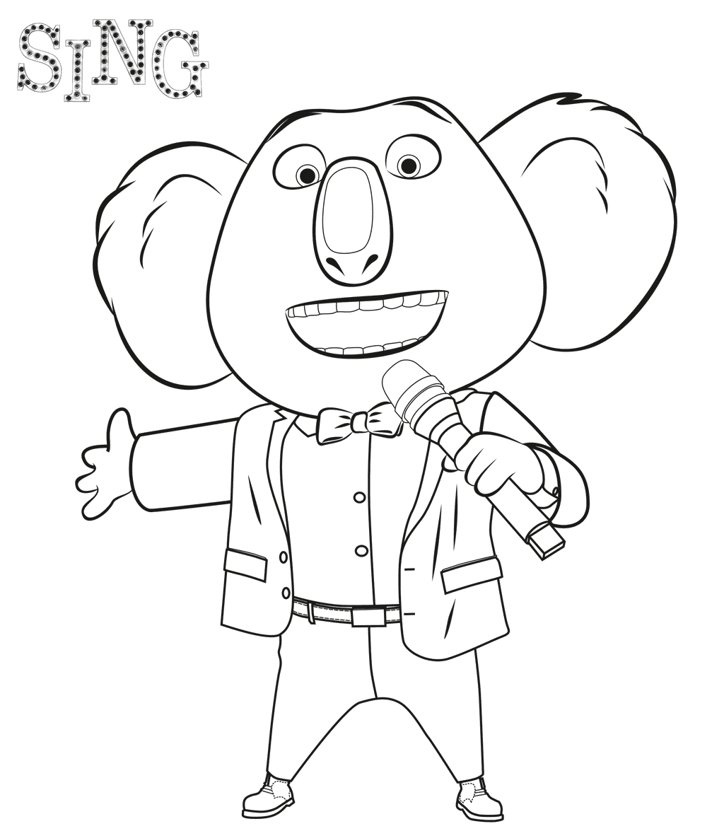 sing characters coloring pages