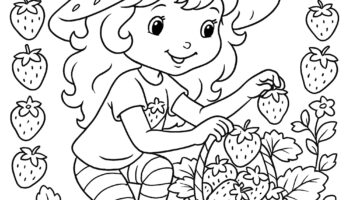 Small Strawberry Harvest Strawberry Shortcake Coloring Pages