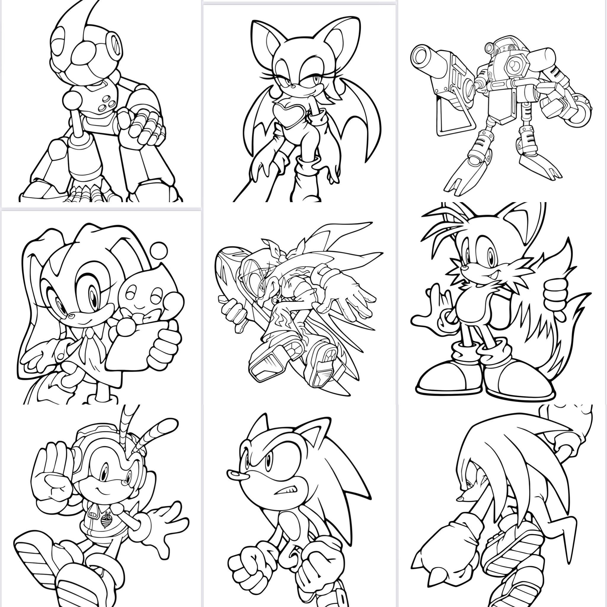 Sonic Coloring Pages For Children And Adults anime Art digital Download kids Fun Activities hedgehog Coloring boys Print Book Etsy