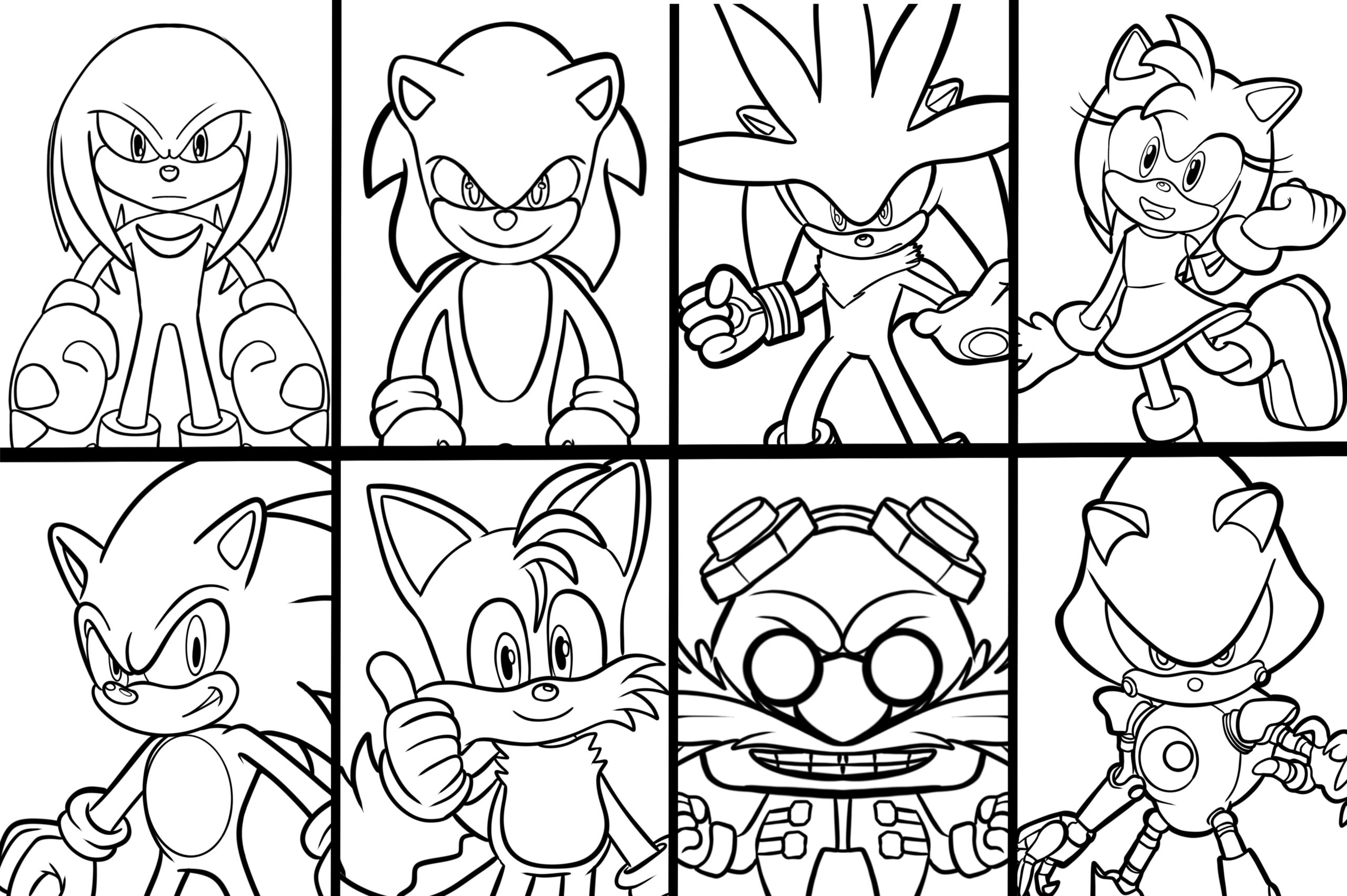sonic coloring pages characters