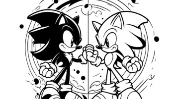Sonic Ready To Face His Evil Alter Ego Sonic Coloring Pages