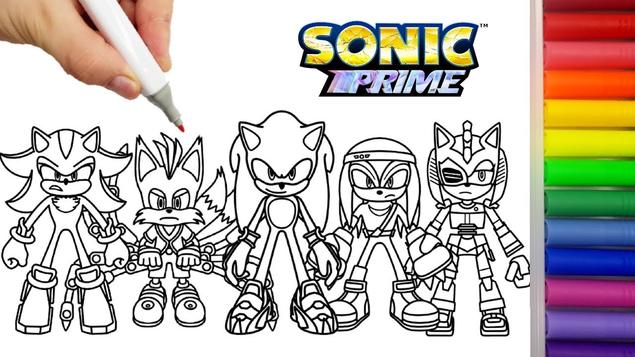 sonic prime characters coloring pages