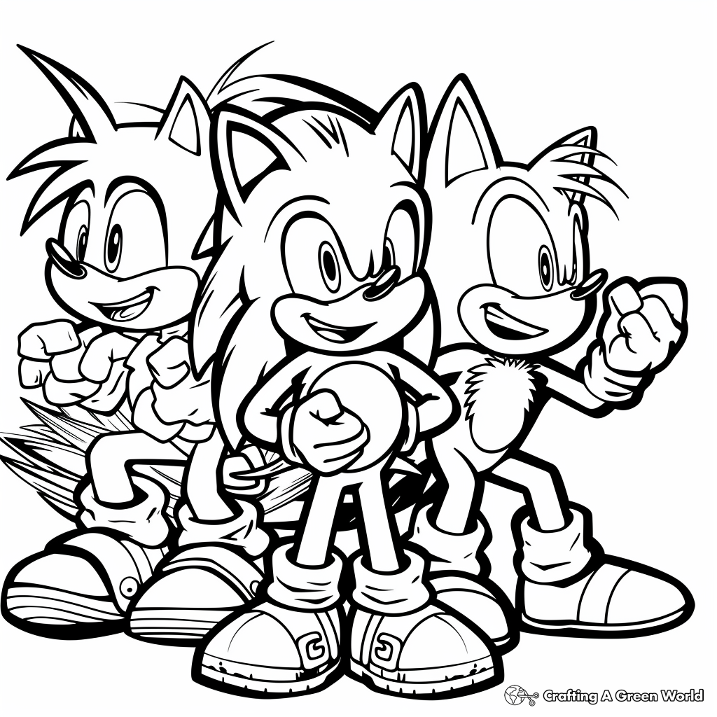 sonic character coloring pages