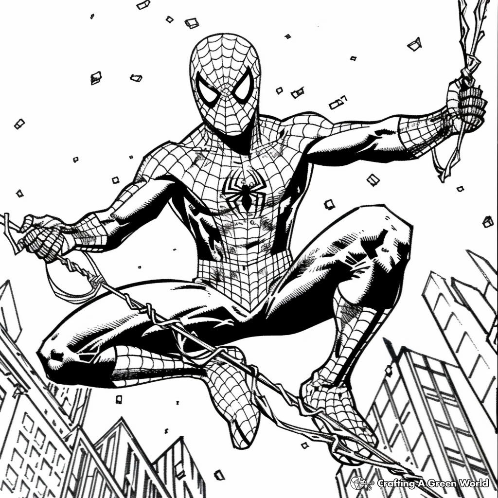 spiderman color pages printable