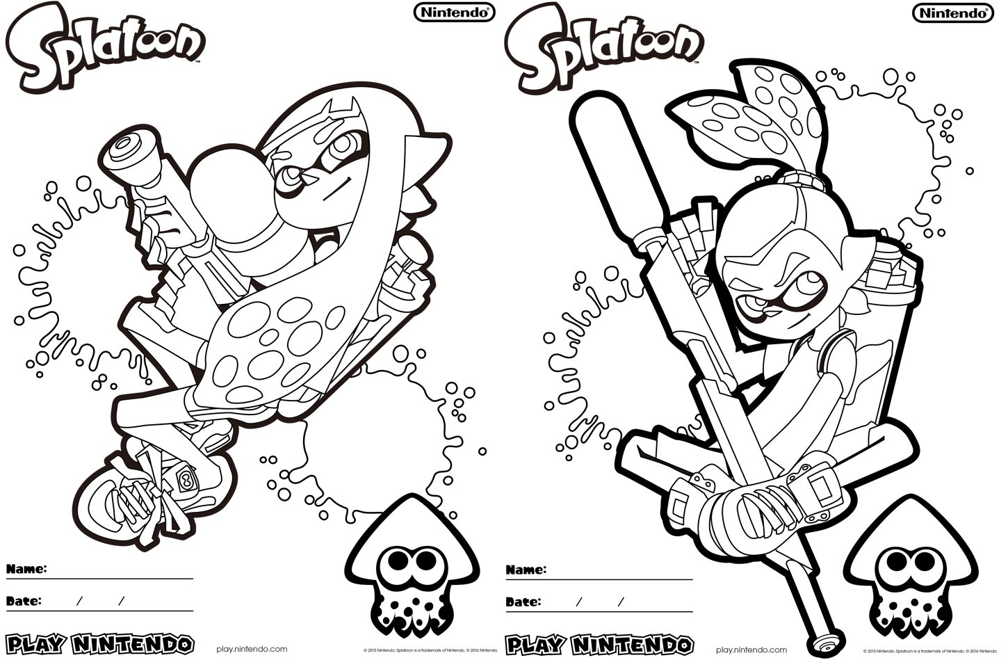 Splatoon Printable Coloring Pages Play Nintendo Splatoon Printable Coloring Pages Play Nintendo