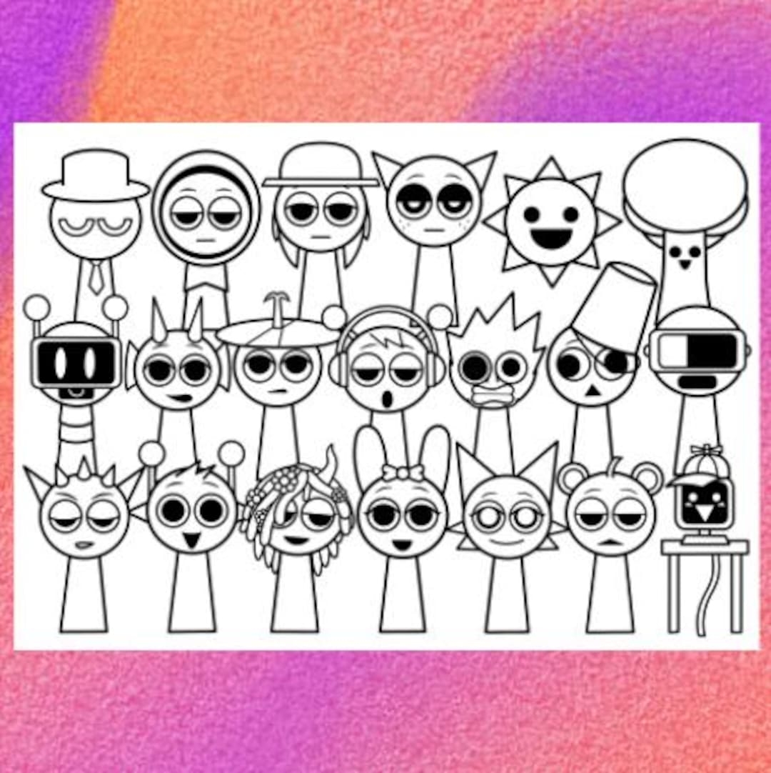 free printable sprunki coloring pages free printable sprunki coloring pages