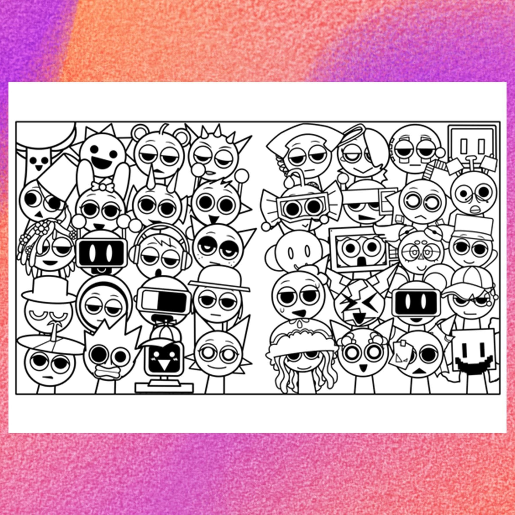 printable sprunki coloring pages printable sprunki coloring pages