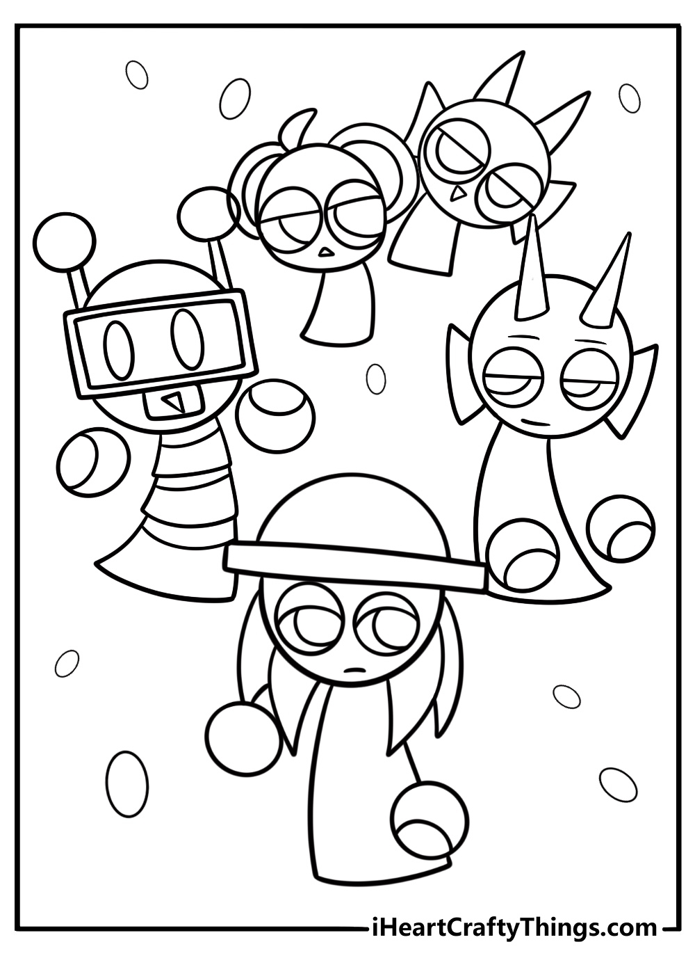 sprunki characters coloring page