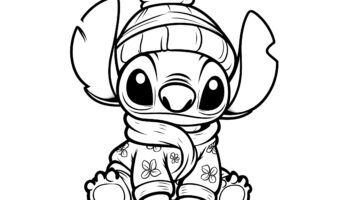 Stitch Dressed For Winter Lilo And Stitch Coloring Pages