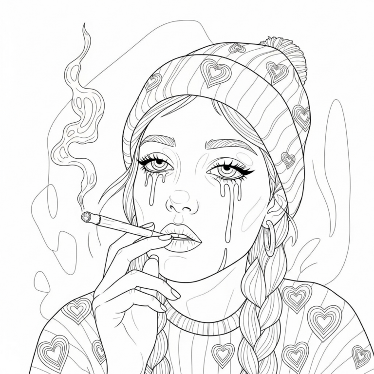 Stoner Girl Drip Eyes Coloring app