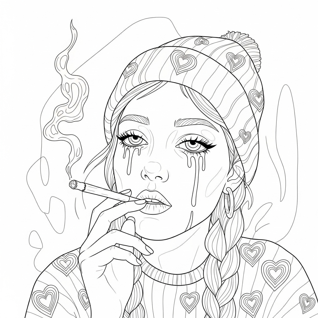 Stoner Girl Drip Eyes Coloring app Stoner Girl Drip Eyes Coloring app