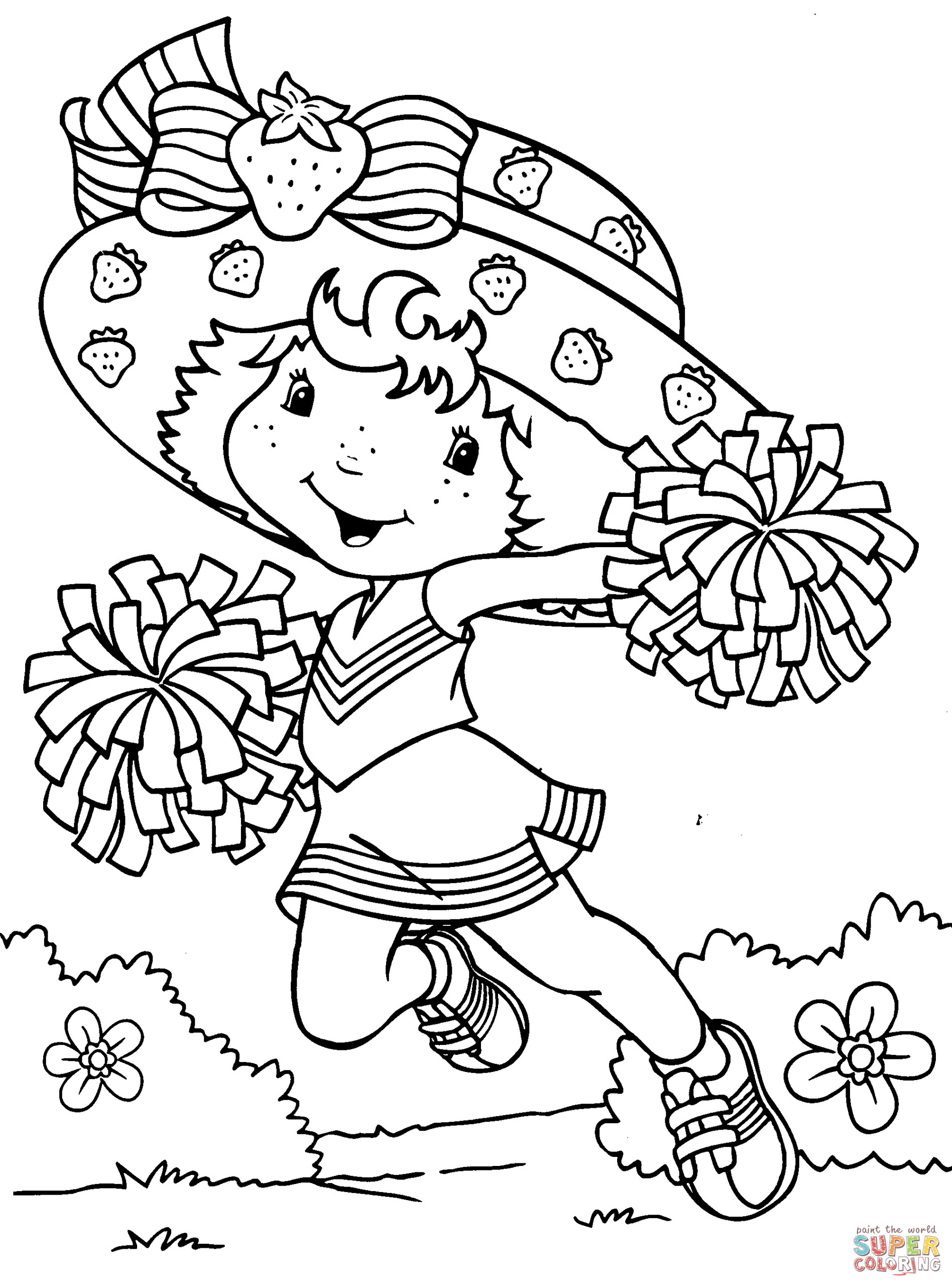 Strawberry Shortcake Cheerleader Coloring Page Free Printable