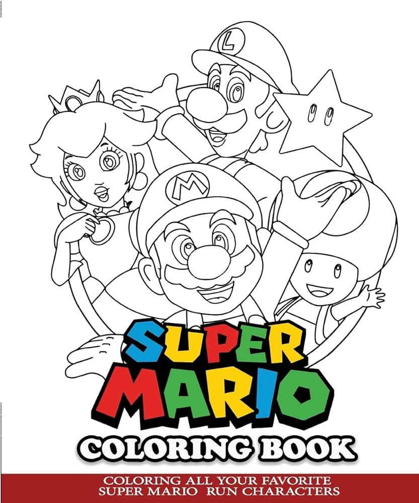 Super Mario Coloring Book Coloring All Your Favorite Super Mario Run Characters Book Coloring Books Amazon ae