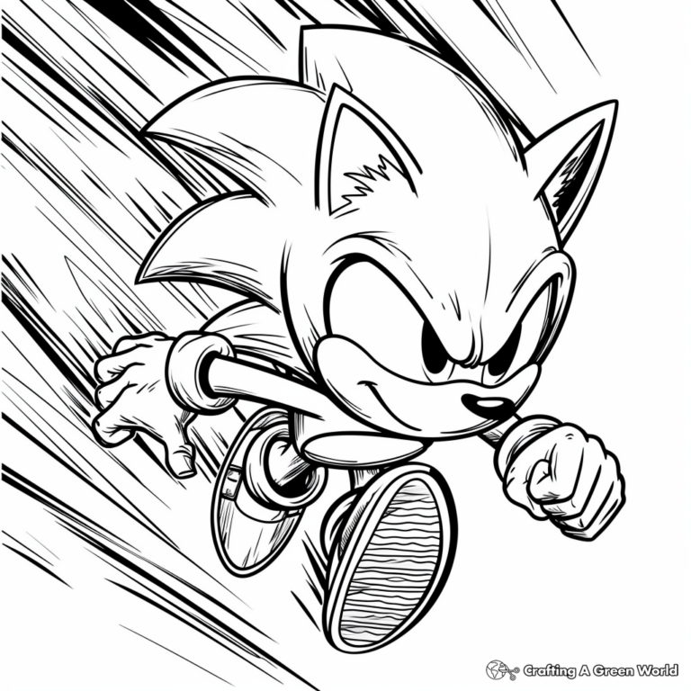 Super Sonic Coloring Pages Free Printable 