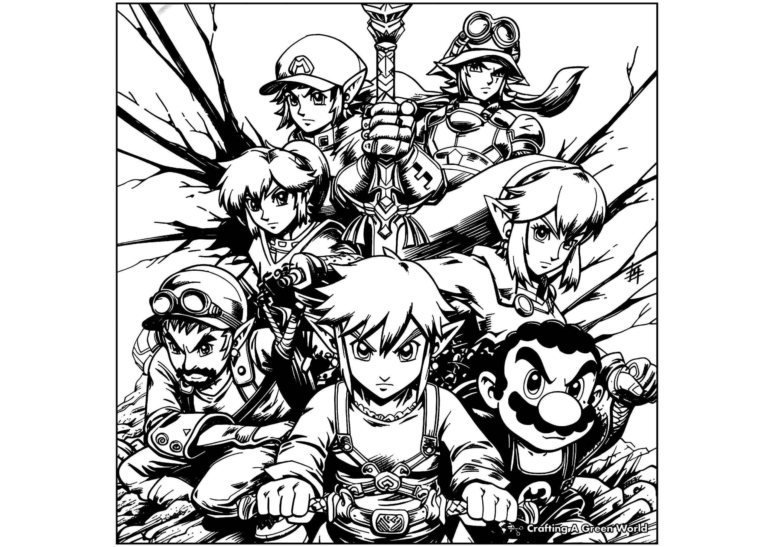 Superb Design Featuring Zelda And Mario Super Smash Bros Coloring Pages