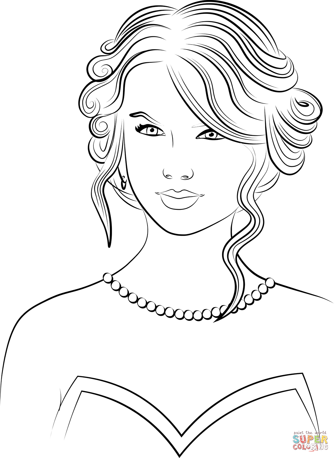 Taylor Swift Coloring Page Free Printable