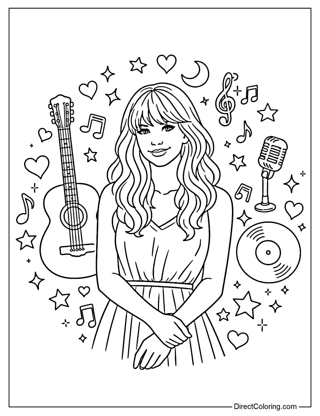 Taylor Swift Coloring Pages Free PDF To Download And Print