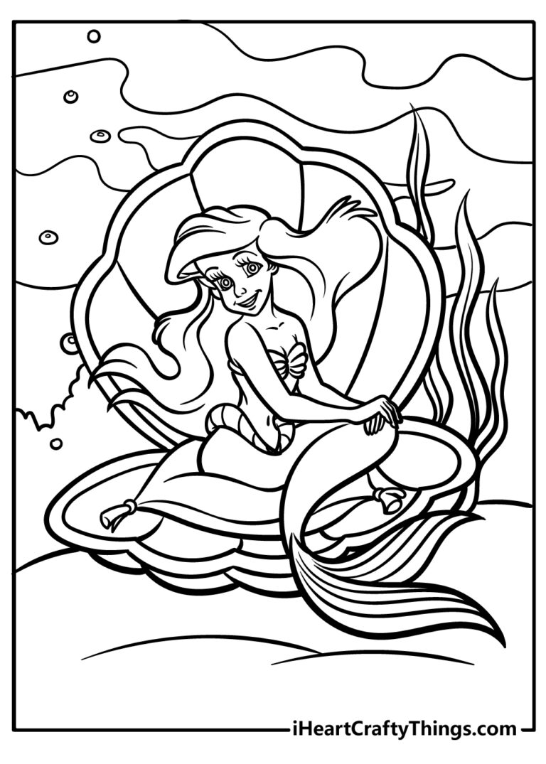 The Little Mermaid Ariel Coloring Pages 54 Free Printables 
