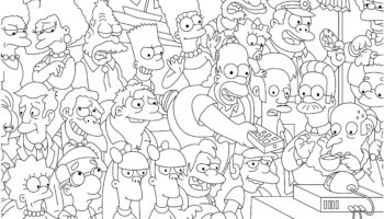 The Simpsons Coloring Pages The Simpsons Png Coloring Pages For Adults Coloring Couples Cartoon Coloring Pages Etsy