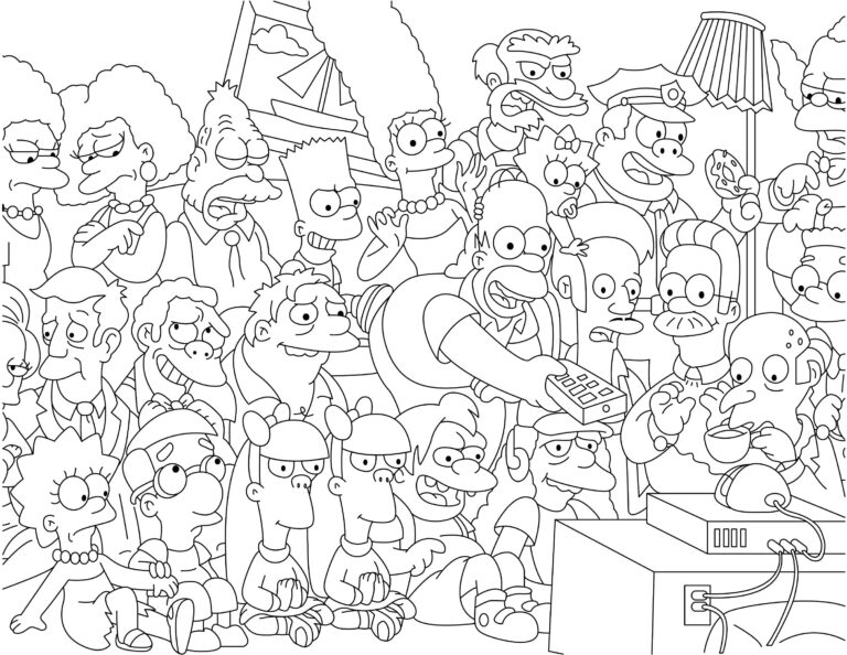 The Simpsons Coloring Pages The Simpsons Png Coloring Pages For Adults Coloring Couples Cartoon Coloring Pages Etsy