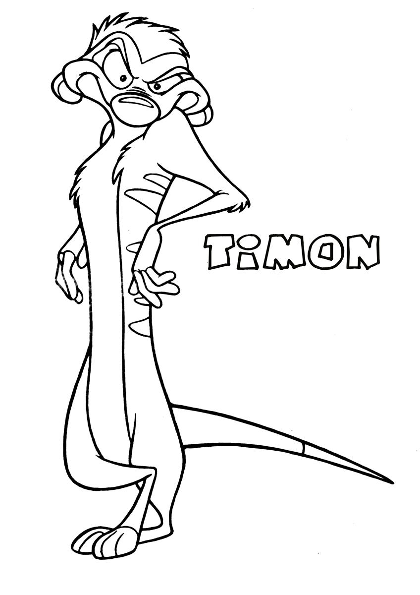 Timon2 The Lion King Coloring Page Timon2 The Lion King Coloring Page