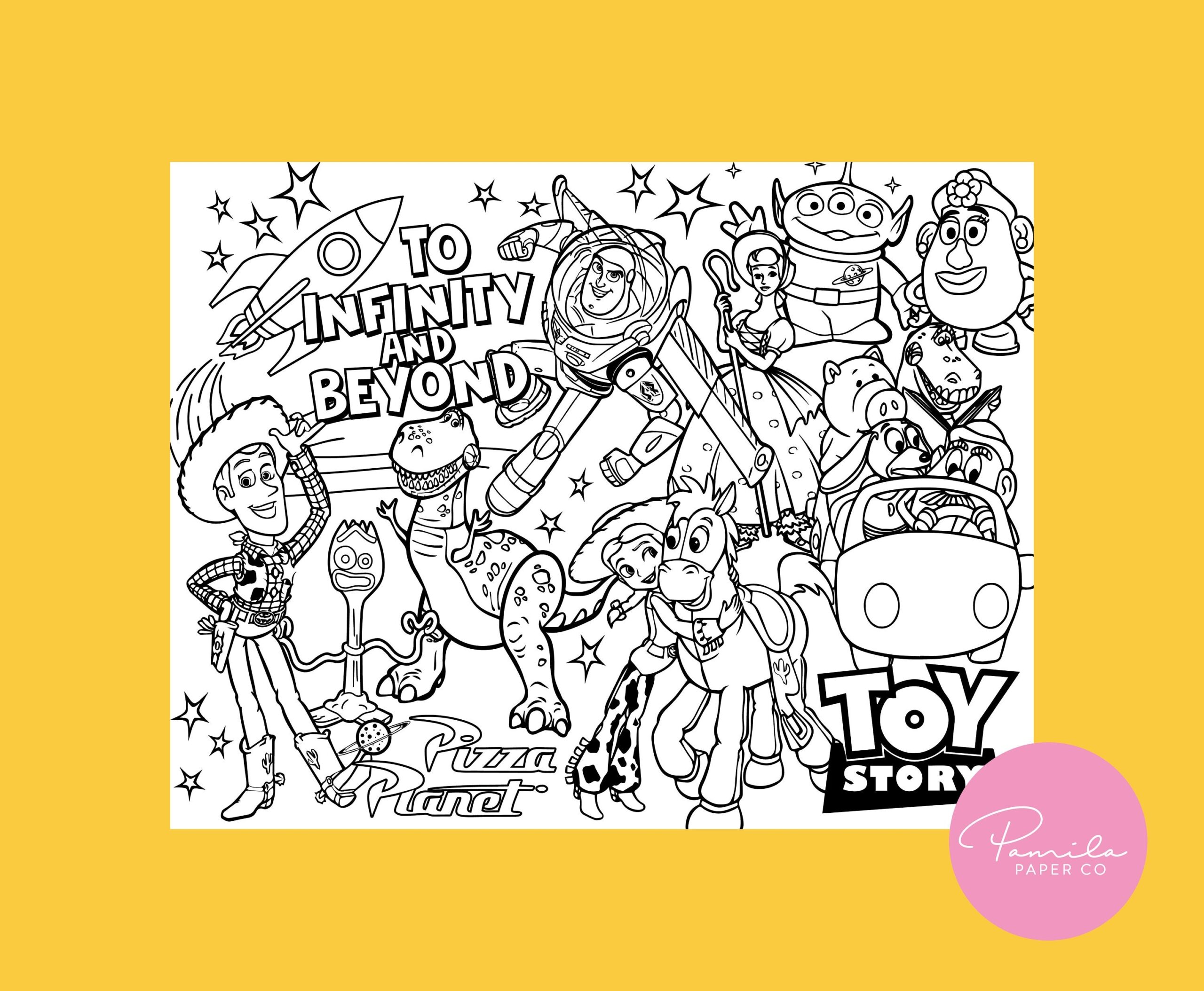 Toy Story Color Page Toy Story Birthday Coloring Page Toy Story Activity Party Favor Etsy Israel