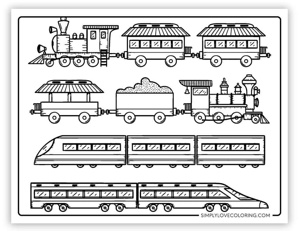 Train Coloring Pages Free PDF Printables Simply Love Coloring