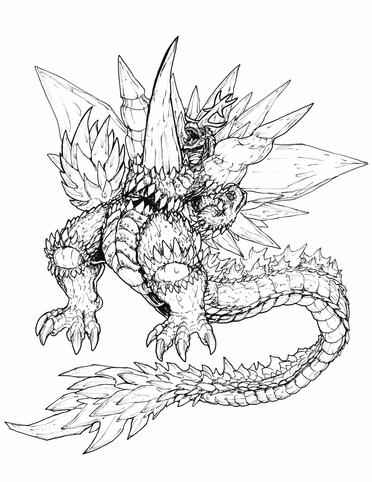 Ultimate Space Godzilla Coloring Page Free Printable