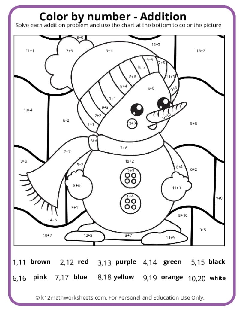 winter character coloring pages